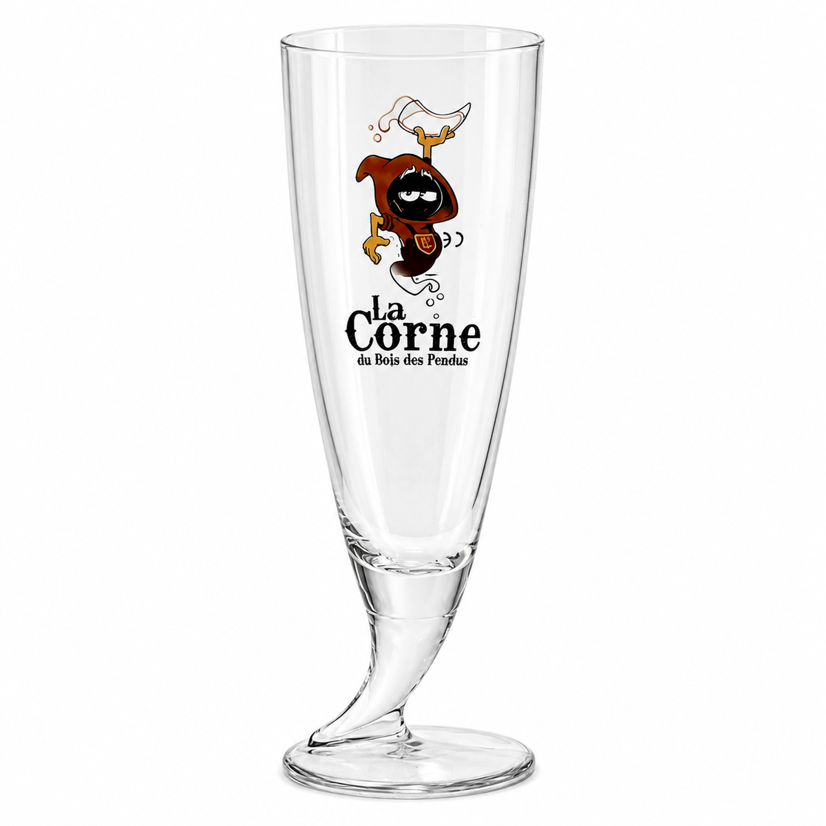 Copo La Corne Tulipa vazio sobre fundo branco.