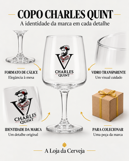 Copo Charles Quint 25 a 50 cl: formato de cálice — Elegância à mesa; vidro transparente — Um visual cuidado; identidade da marca — Um detalhe original; para colecionar — Uma peça da marca.