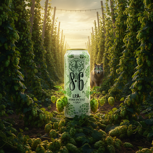 8.6 IPA - campo de lúpulo ao golden hour