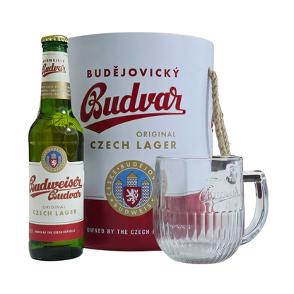 Pack Budweiser Budvar – 6 Cervejas + Caneca + Balde de Gelo