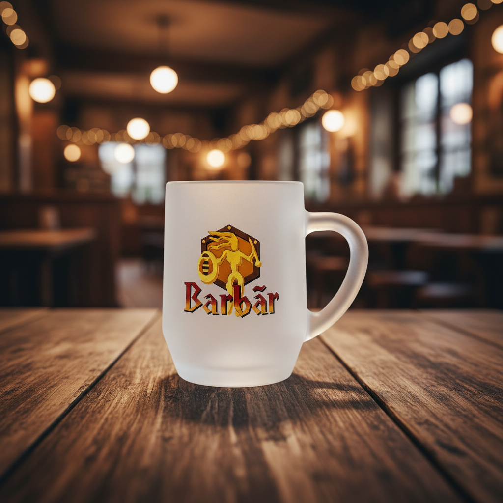 Caneca Barbâr vazia - pub belga acolhedor