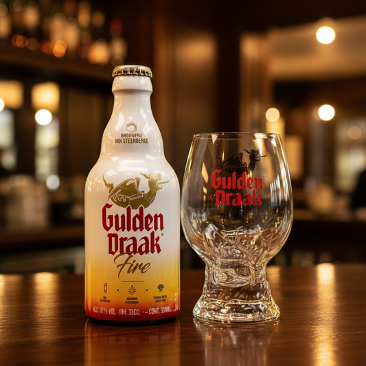 Conjunto Gulden Draak Fire - garrafa e copo