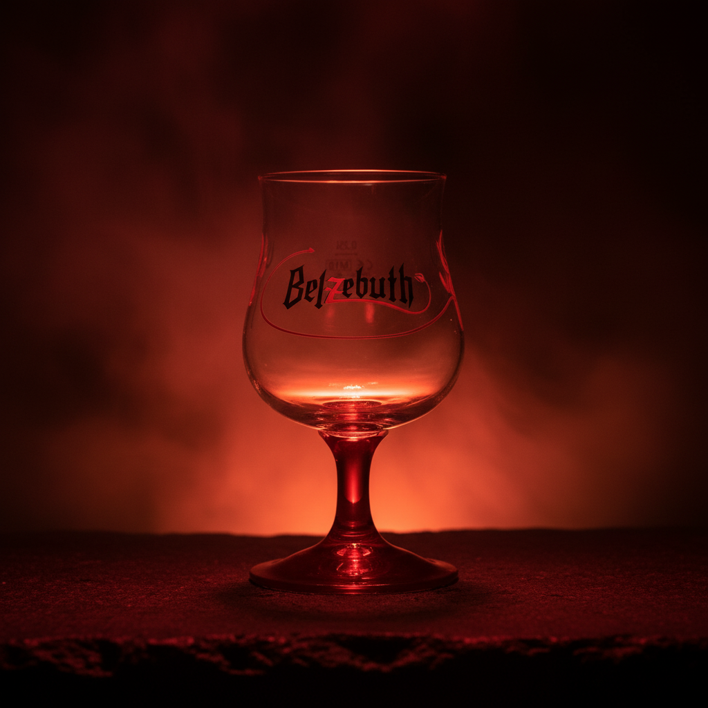 Copo Belzebuth vazio - atmosfera infernal dramática