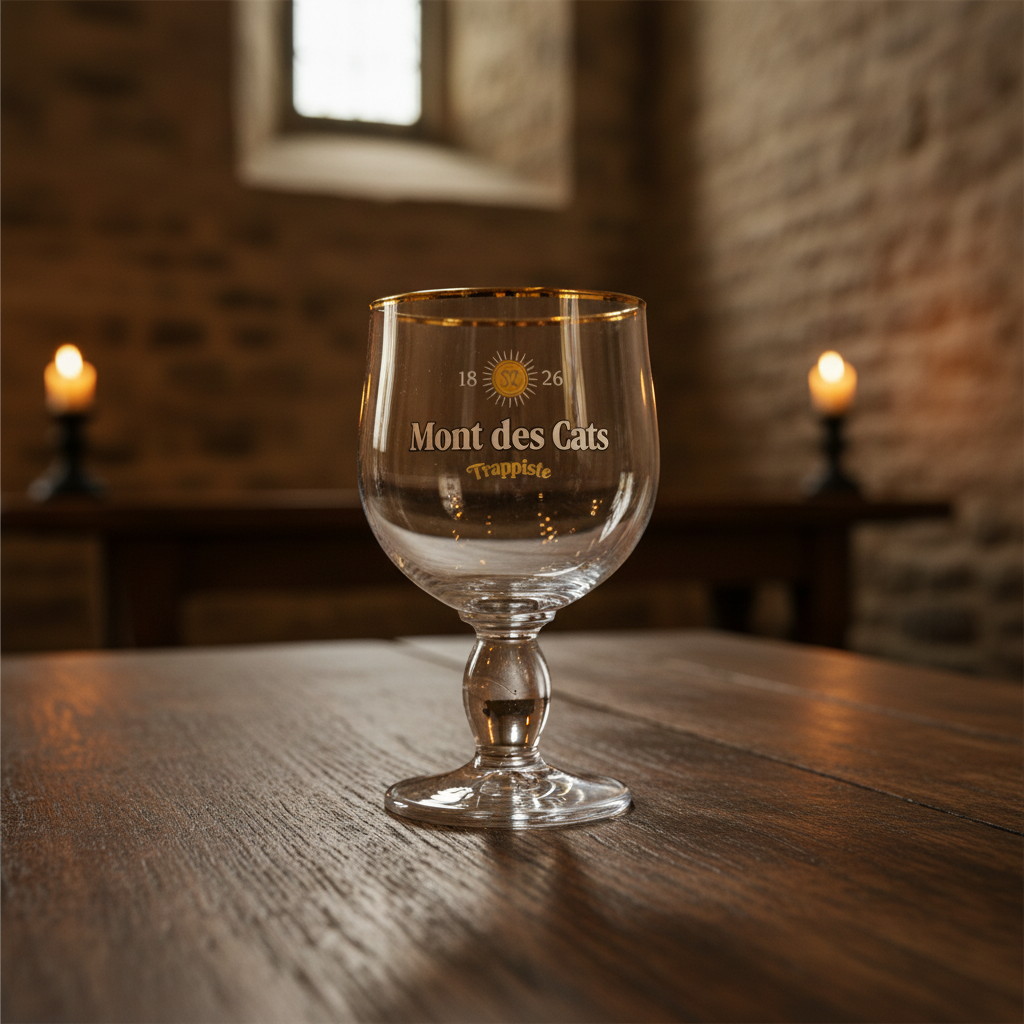 Copo Mont des Cats vazio - mosteiro trapista francês