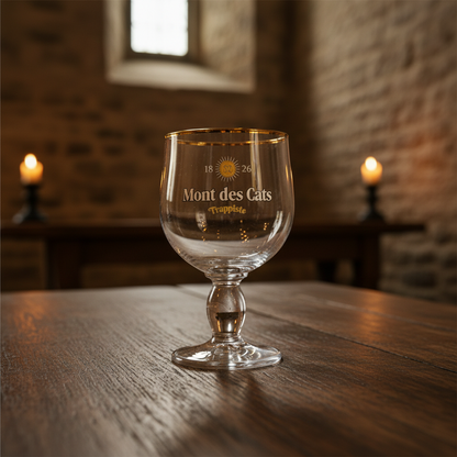 Copo Mont des Cats vazio - mosteiro trapista francês