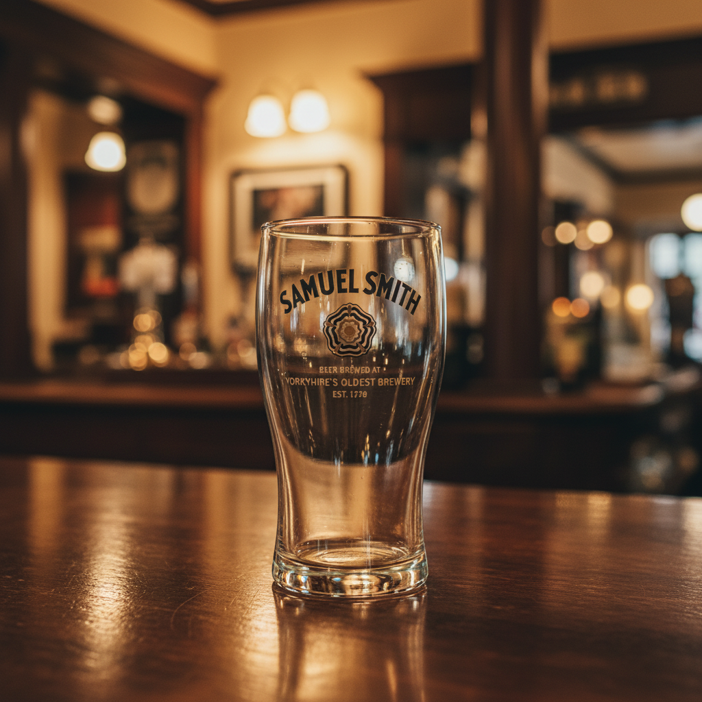 Copo Samuel Smith vazio - pub inglês tradicional