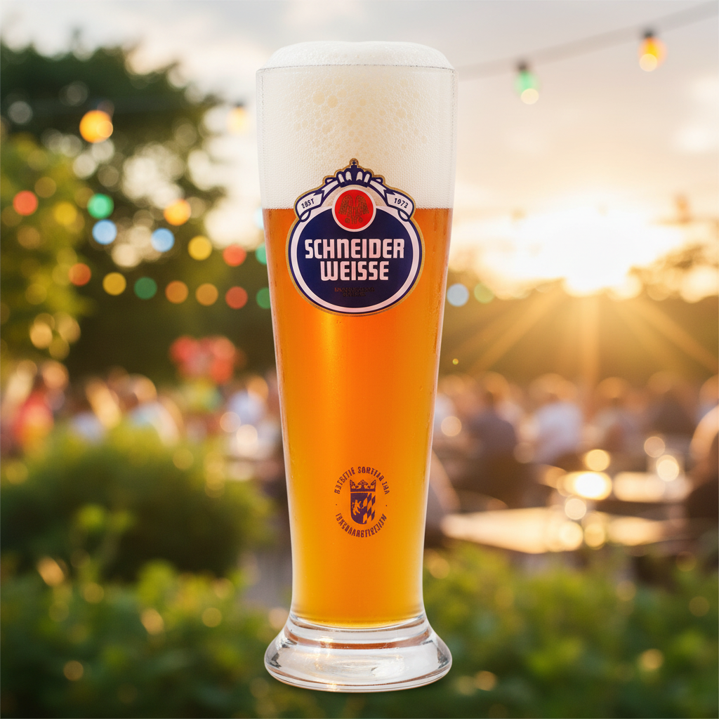Copo Schneider Weisse completo com ambos os logos