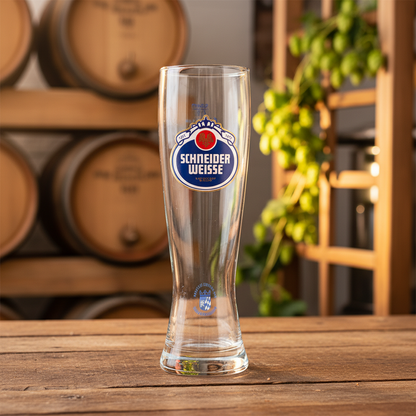 Copo Schneider Weisse vazio - cervejaria bávara tradicional