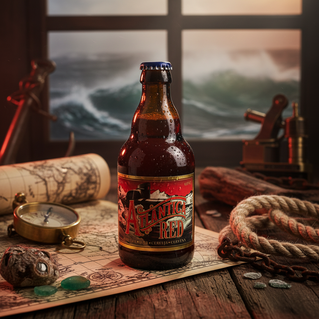 Garrafa Atlântica Red - tema náutico vintage