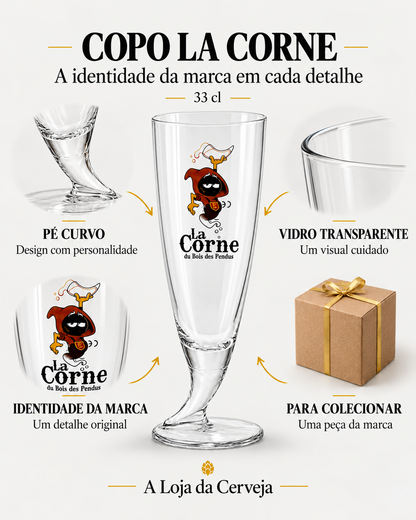 Copo La Corne Tulipa: pé curvo — Design com personalidade; vidro transparente — Um visual cuidado; identidade da marca — Um detalhe original; para colecionar — Uma peça da marca.