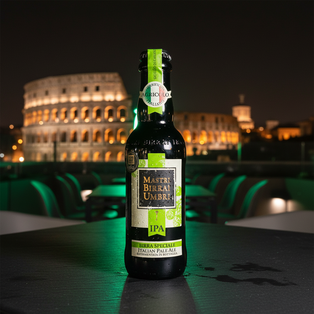Mastri Birrai Umbri IPA - rooftop de Roma à noite