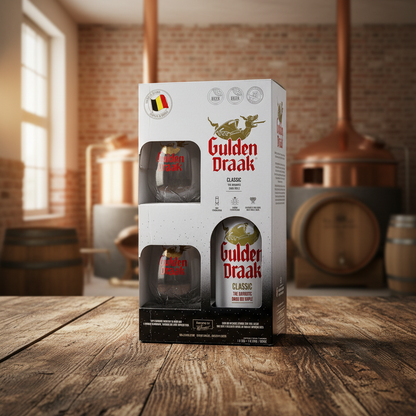 Pack Gulden Draak Classic com garrafa e 2 copos