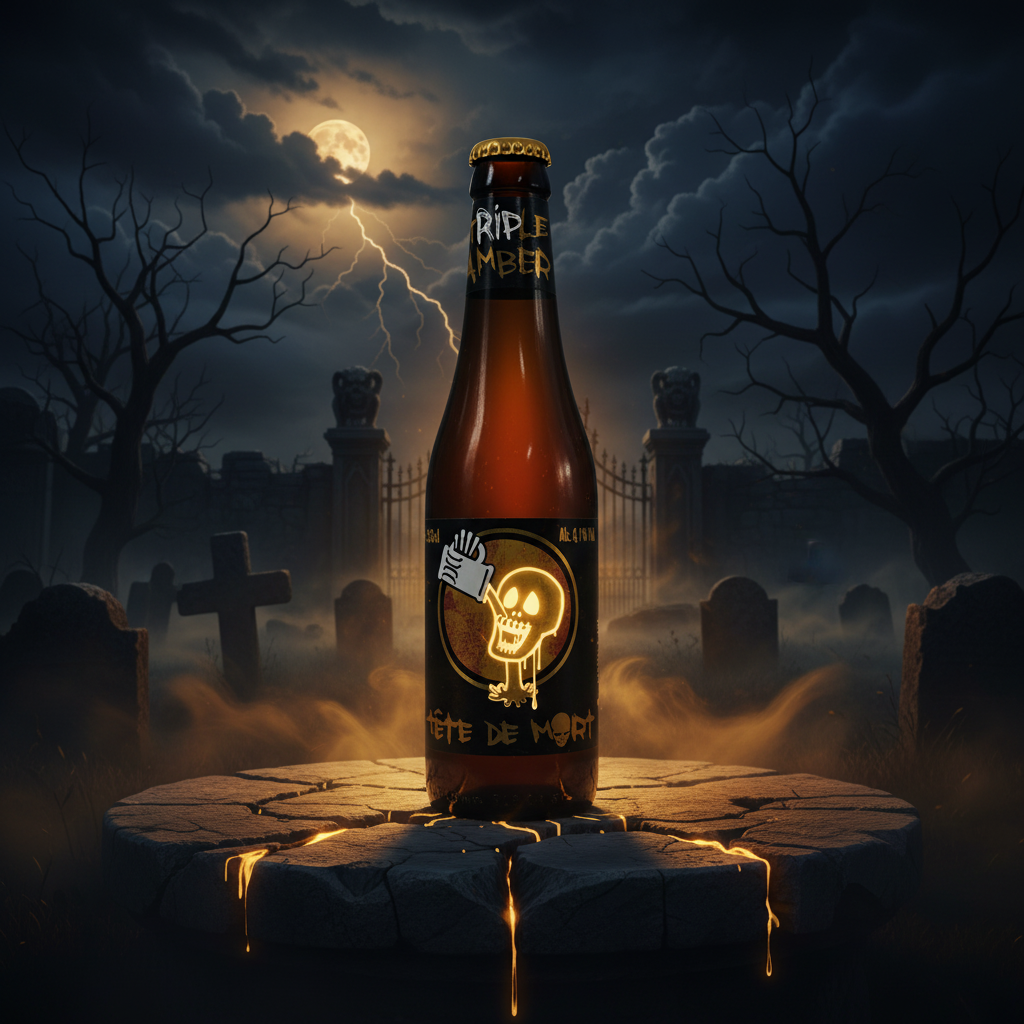 Tête de Mort Triple Amber - cemitério gótico dourado